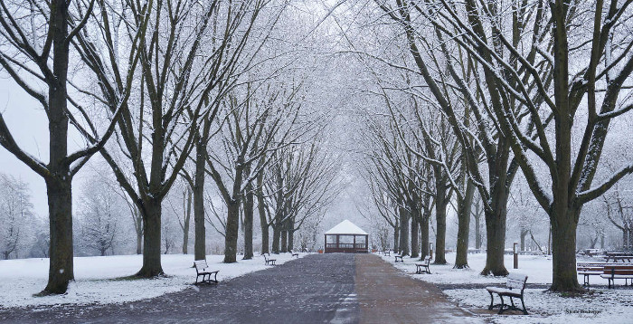 Entrée du Parc d'Isle en hiver